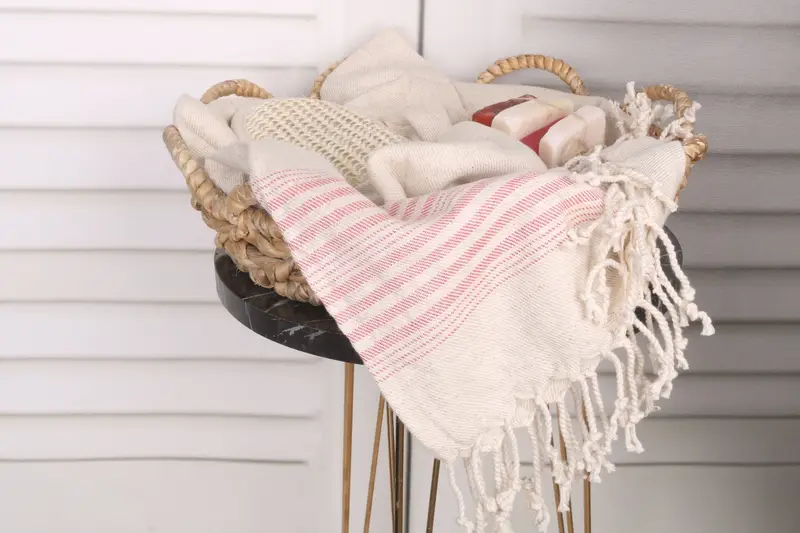 Girl Trip Party Favor, Sand-Resistant Peshtemal, Fouta towel, Valentines Day Gift, Custom Towel, 68x40 Linen Striped Towel, Bachelorette Party Gift - 2