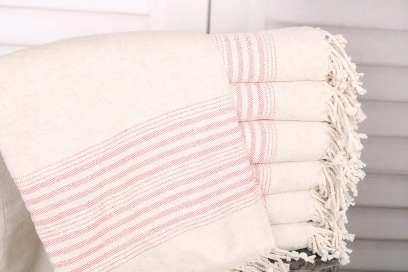 Girl Trip Party Favor, Sand-Resistant Peshtemal, Fouta towel, Valentines Day Gift, Custom Towel, 68x40 Linen Striped Towel, Bachelorette Party Gift - 1