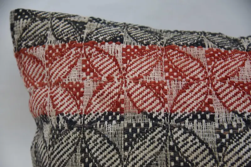 Handmade Kilim Cushion, Gift Pillow, Pillow Sham, Kilim Cushion Sham, 20x28 Red Pillow Case, Seat Pillow, Boho Chic Cushion Cover - 2