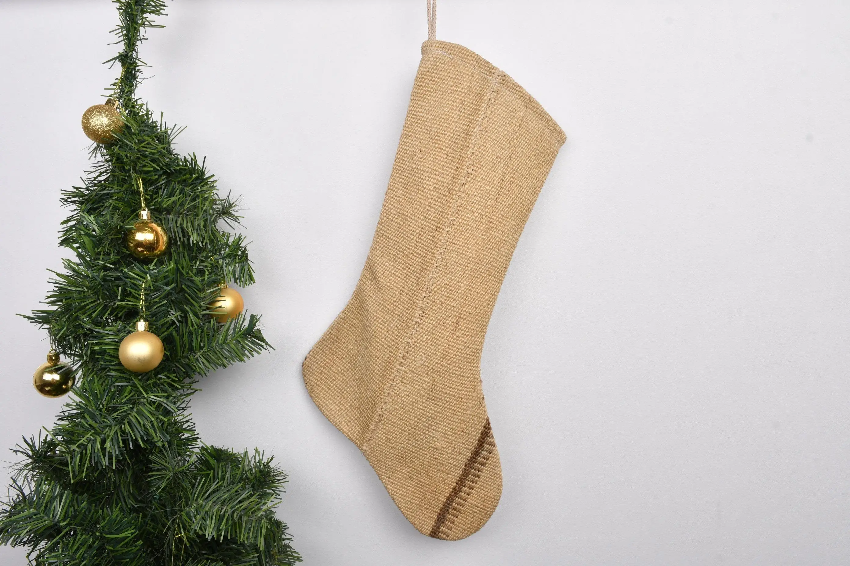 Festive Christmas Ornaments Pattern, 7 Inch Wide Christmas Stocking - 1