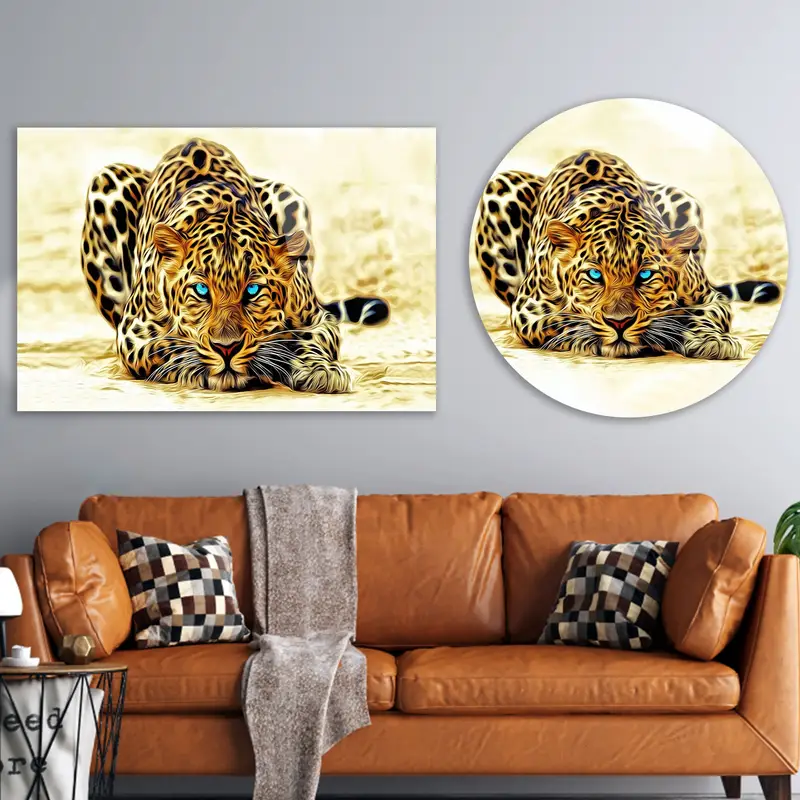 Elegant Tiger Leopard Print Canvas for Loft & Man Cave Decor