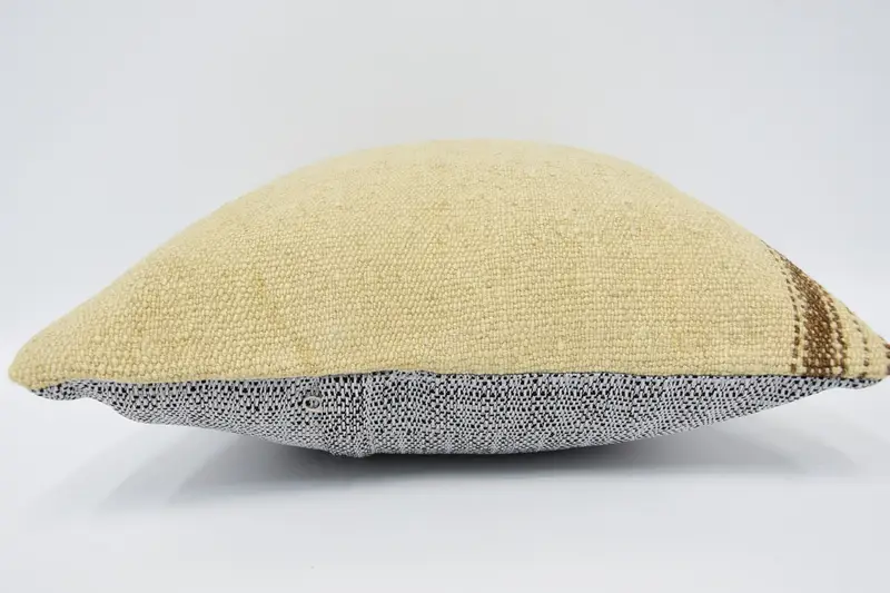 Pillow for Sofa, Pillow, 16x16 Beige Pillow, Ethnical Kilim Rug Pillow, Sofa Bolster Pillow Sham, Vintage Kilim Throw Pillow, Lounge Throw Cushion - 5
