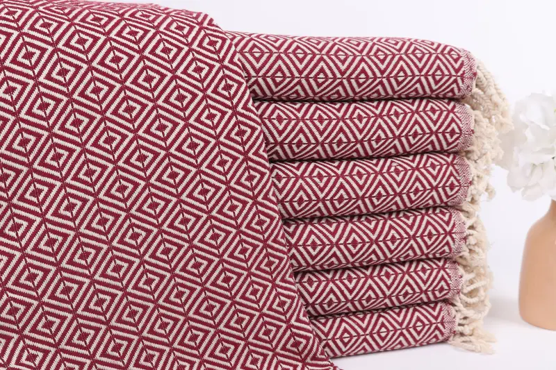 Personalized Embroidered Beach Towel Burgundy, 36x71 Inches