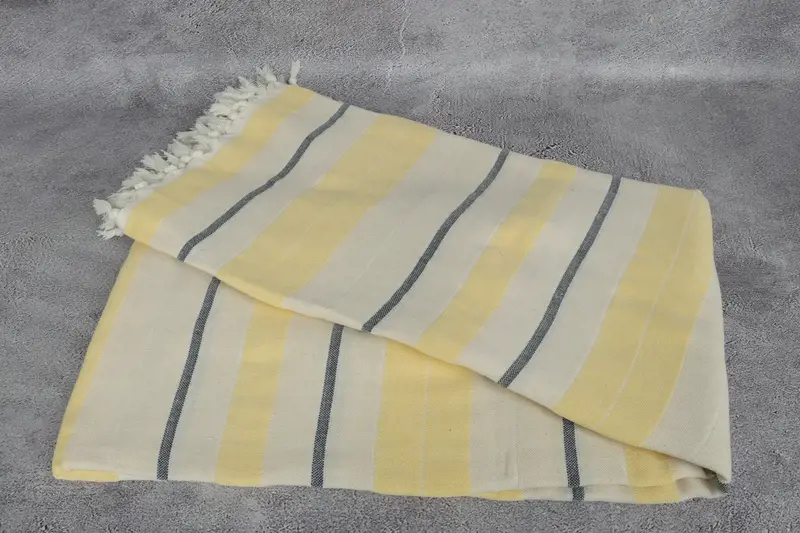 100x80 Cotton Striped Towel, Personalized Gift For Her, Organic Throw, Monogram Blanket, Woven Throw Blanket, Turkish Bedspread, Throw Blanket - 6