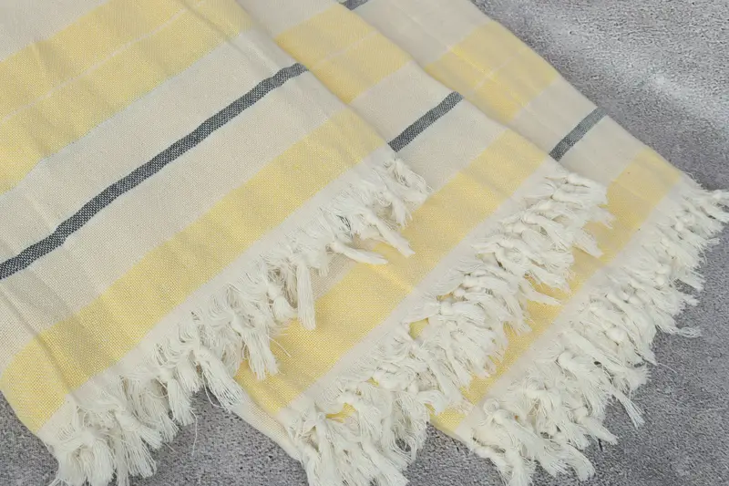 100x80 Cotton Striped Towel, Personalized Gift For Her, Organic Throw, Monogram Blanket, Woven Throw Blanket, Turkish Bedspread, Throw Blanket - 5