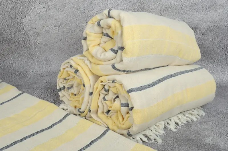 100x80 Cotton Striped Towel, Personalized Gift For Her, Organic Throw, Monogram Blanket, Woven Throw Blanket, Turkish Bedspread, Throw Blanket - 8