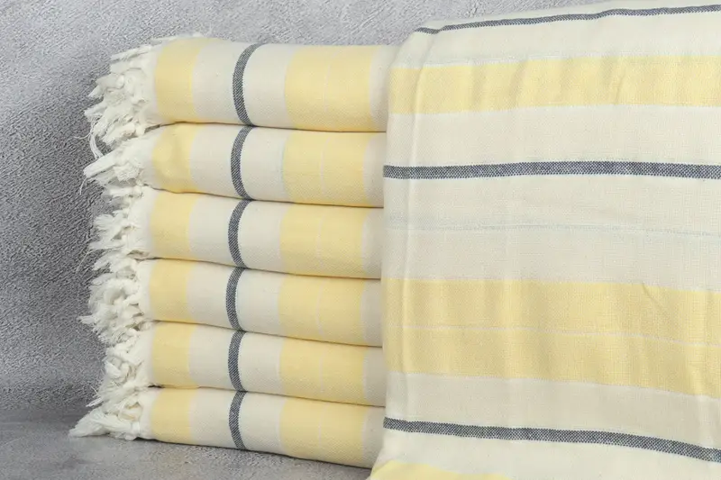 100x80 Cotton Striped Towel, Personalized Gift For Her, Organic Throw, Monogram Blanket, Woven Throw Blanket, Turkish Bedspread, Throw Blanket - 1