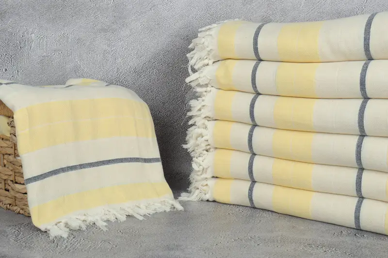 100x80 Cotton Striped Towel, Personalized Gift For Her, Organic Throw, Monogram Blanket, Woven Throw Blanket, Turkish Bedspread, Throw Blanket - 3