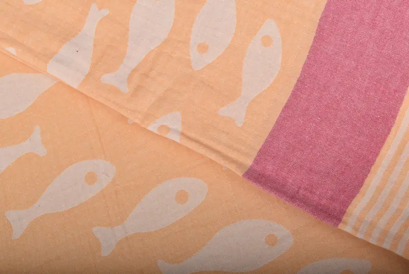 Monogram Blanket, 92x78 Cotton Fish Design Towel, Turkish Cotton Throw Blanket, Decorative Blanket, Woven Throw Blanket, Quenn Bedspread - 6