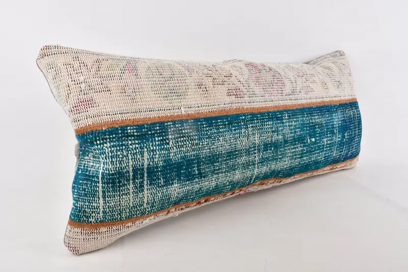 16x36 Blue Pillow Cover, Kilim Pillow, Handmade Kilim Cushion, Pillow Sham, Boho Pillow Sham Cover, Cozy Throw Pillow Case, Oriental Pillow - 3