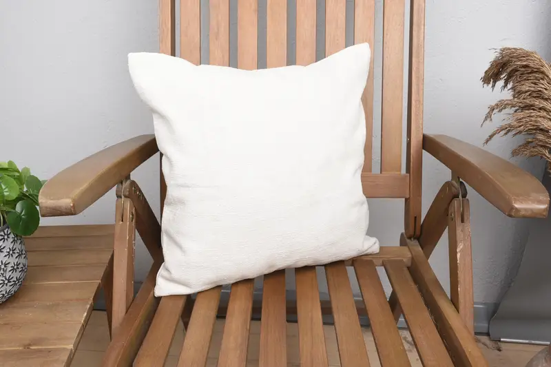 Turkish Office Euro Sham, FloorWhite Antique 16x16 inch Pillow Sham - 1