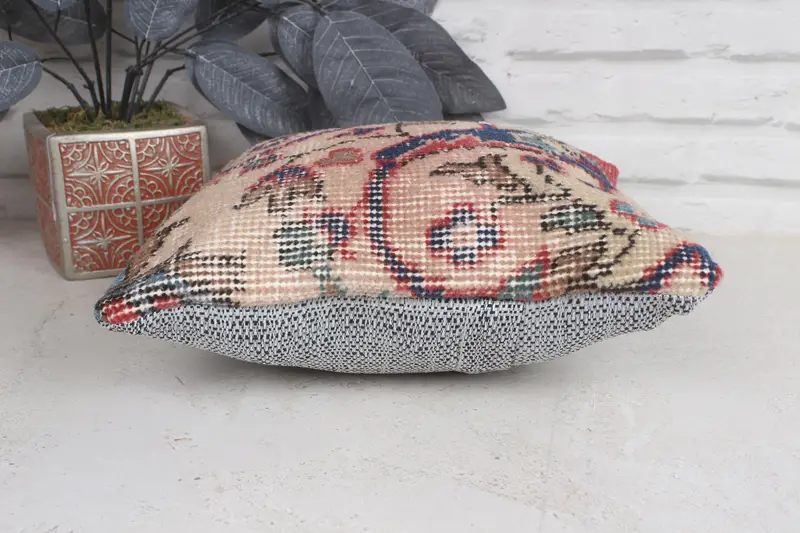 Pillow Sham, Home Decor Pillow, Floor Pillow Cover, Interior Designer Pillow, Turkish Kilim Pillow, Custom Pillow Case, 12x12 Beige Pillow Sham - 5