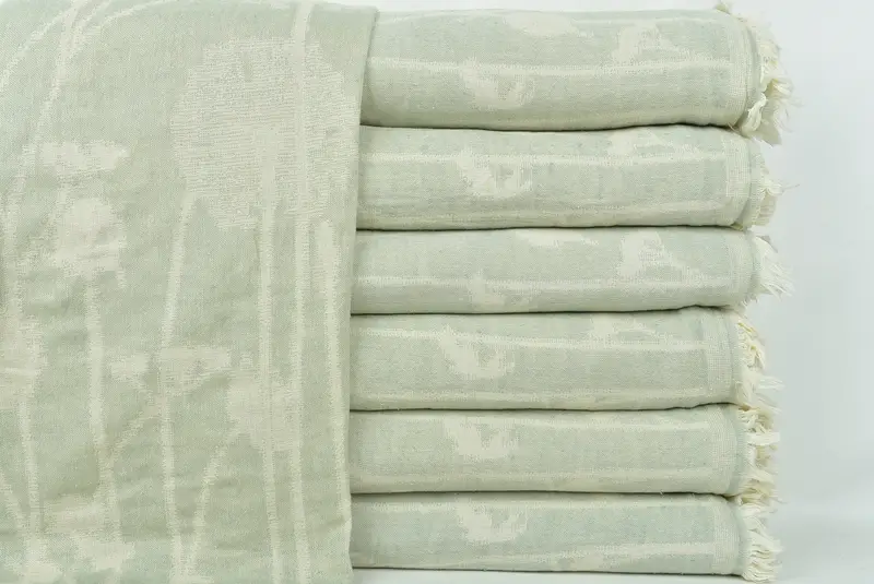 Couch Throw Blanket, 92x84 Cotton Floral Design Towel, Turkish Blanket, Decorative Bedspread, Monogram Blanket, Decorative Blanket, Turkish Bedcover - 3