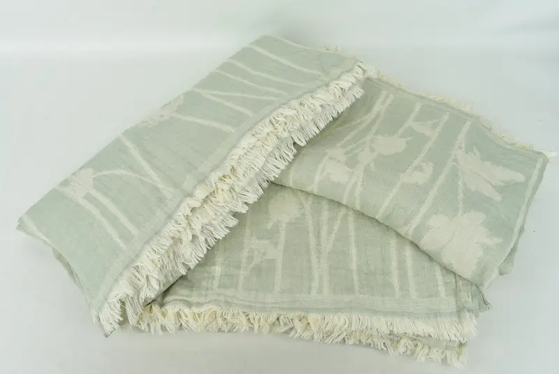 Couch Throw Blanket, 92x84 Cotton Floral Design Towel, Turkish Blanket, Decorative Bedspread, Monogram Blanket, Decorative Blanket, Turkish Bedcover - 8
