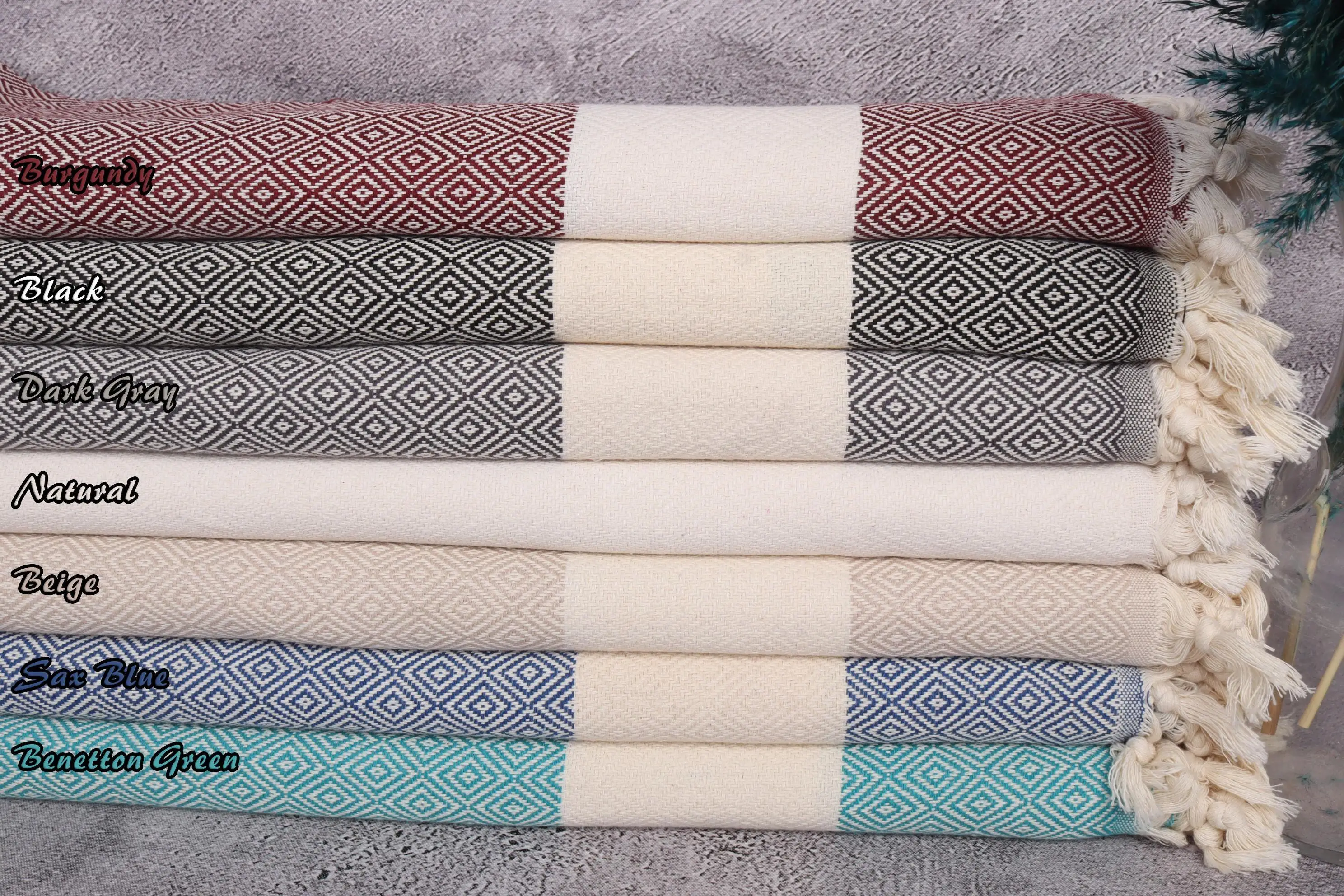 Woven Striped Organic Cotton Throw Blanket, 79x95 Inches - 1