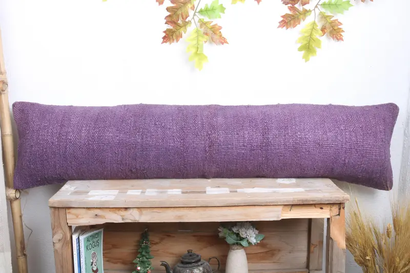 Gift Pillow, Turkish Pillow, Pillow Cover, Pattern Throw Pillow Cover, 12x48 Purple Cushion, Sustainable Pillow Cover, Boho Pillow, Authentic Pillow - 2