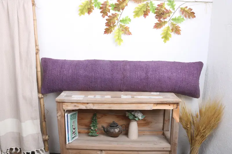 Gift Pillow, Turkish Pillow, Pillow Cover, Pattern Throw Pillow Cover, 12x48 Purple Cushion, Sustainable Pillow Cover, Boho Pillow, Authentic Pillow - 1