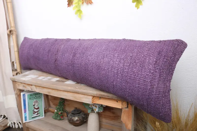 Gift Pillow, Turkish Pillow, Pillow Cover, Pattern Throw Pillow Cover, 12x48 Purple Cushion, Sustainable Pillow Cover, Boho Pillow, Authentic Pillow - 4