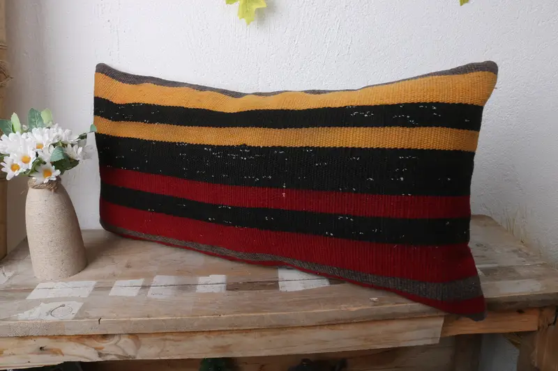Aesthetic Pillow Cover, Cushion Cover, Wholesale Pillow Sham, Boho Pillow, Anatolian Pillow, Gift Pillow, 12x24 Yellow Pillow Case, Vintage Pillow - 4
