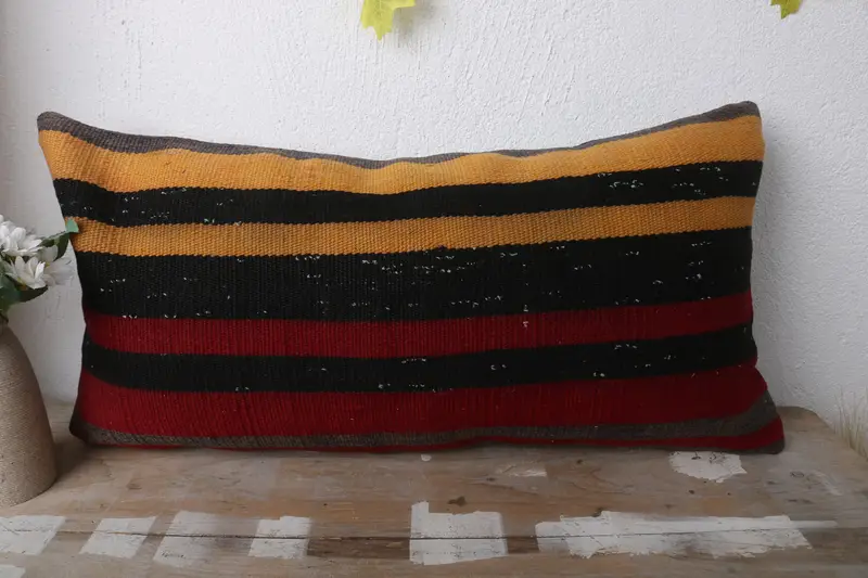 Aesthetic Pillow Cover, Cushion Cover, Wholesale Pillow Sham, Boho Pillow, Anatolian Pillow, Gift Pillow, 12x24 Yellow Pillow Case, Vintage Pillow - 2