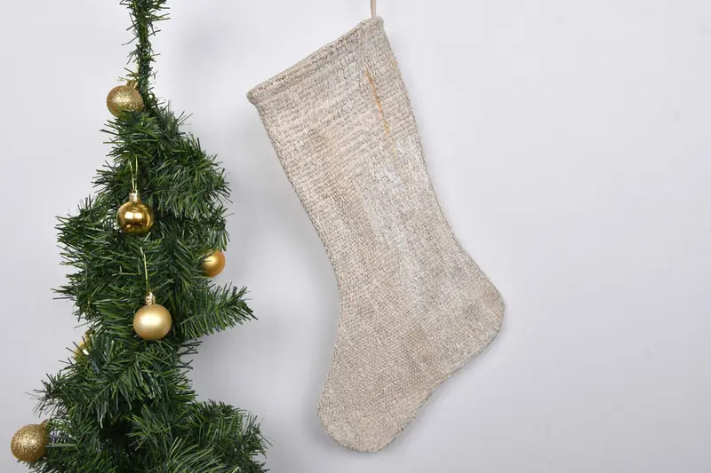 Noel Süsleri Deseni, 7 İnç Geniş Tatil Çorabı