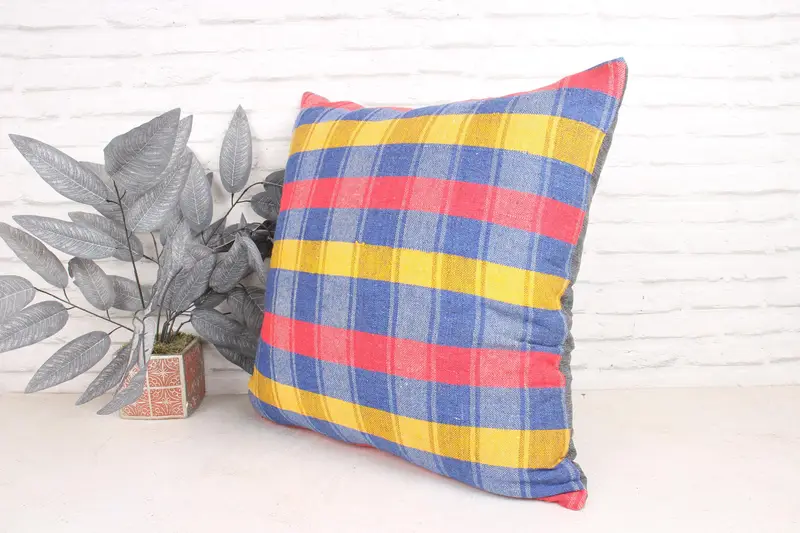 Floor Pillow Case, Kilim Pillow Cover, Traditional Pillow Cover, Cushion, Ethnical Kilim Rug Pillow, Vintage Pillow, 24x24 Red Cushion Cover - 4