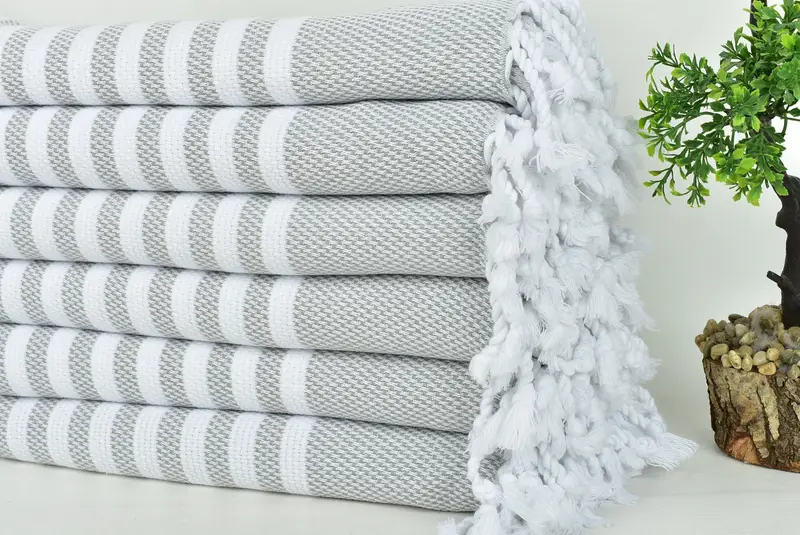 Luxury towel, Boyfriend Christmas Gift, 68x40 Cotton Striped Towel, Custom Towel Beach, Gift For Him, Customized Turkish Towel, Large Turkish Towel - 3