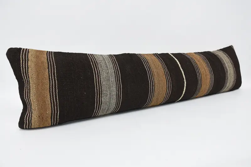 Traditional Pillow, 12x48 Brown Pillow Cover, One Of A Kind Pillow Cover, Vintage Kilim Pillow, Pillow Case, Boho Pillow, Home Decor Pillow - 3