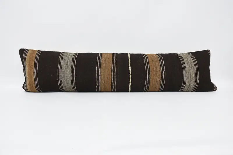 Traditional Pillow, 12x48 Brown Pillow Cover, One Of A Kind Pillow Cover, Vintage Kilim Pillow, Pillow Case, Boho Pillow, Home Decor Pillow - 1