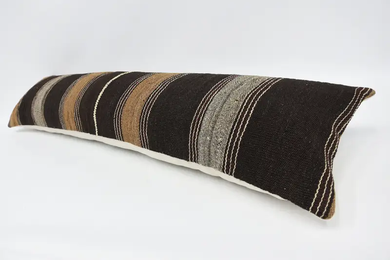 Traditional Pillow, 12x48 Brown Pillow Cover, One Of A Kind Pillow Cover, Vintage Kilim Pillow, Pillow Case, Boho Pillow, Home Decor Pillow - 5