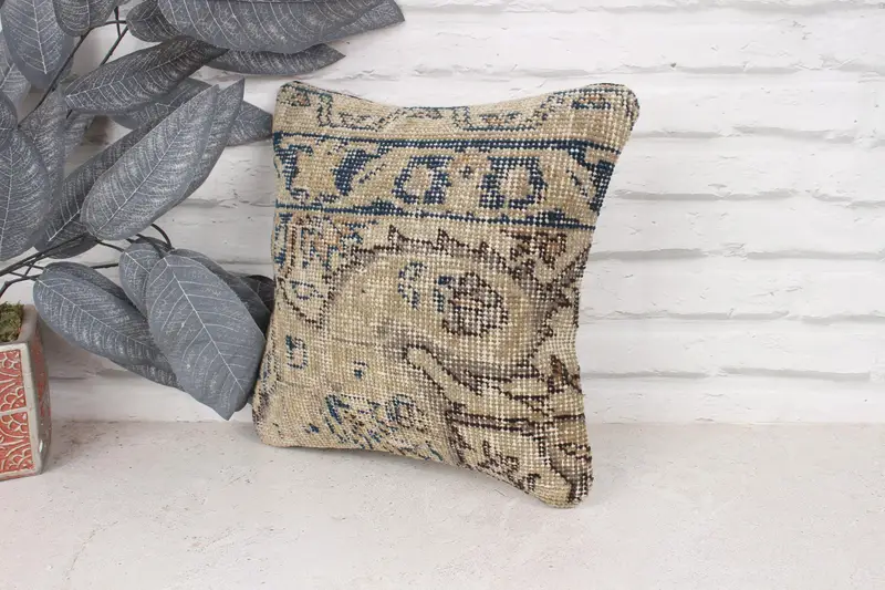Outdoor Bolster Cushion Cover, Gift Pillow, 12x12 Beige Pillow, Cushion Case, Aesthetic Cushion Cover, Interior Designer Pillow, Home Decor Pillow - 4