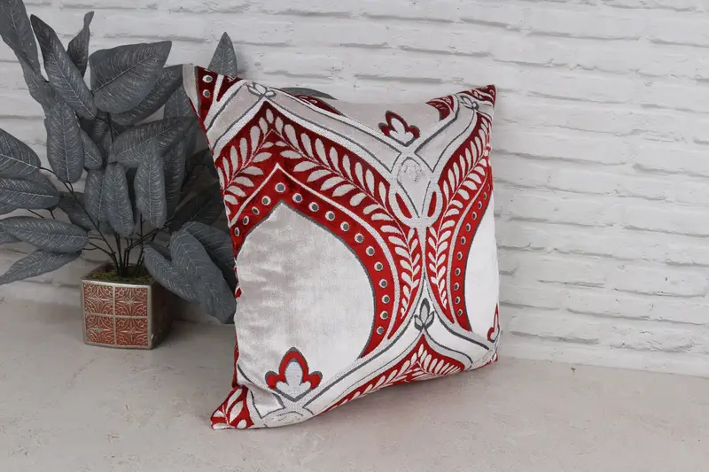 Aztec Cushion Cover, Cushion, Garden Cushion, Nomadic Cushion, Turkish Pillow, Vintage Kilim Throw Pillow, Boho Pillow, 20x20 Red Pillow Cover - 3