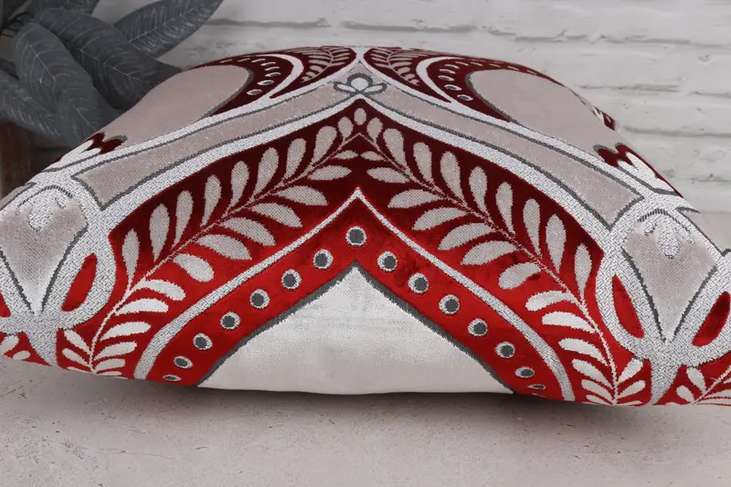 Aztec Cushion Cover, Cushion, Garden Cushion, Nomadic Cushion, Turkish Pillow, Vintage Kilim Throw Pillow, Boho Pillow, 20x20 Red Pillow Cover - 5