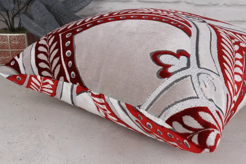 Aztec Cushion Cover, Cushion, Garden Cushion, Nomadic Cushion, Turkish Pillow, Vintage Kilim Throw Pillow, Boho Pillow, 20x20 Red Pillow Cover - 6