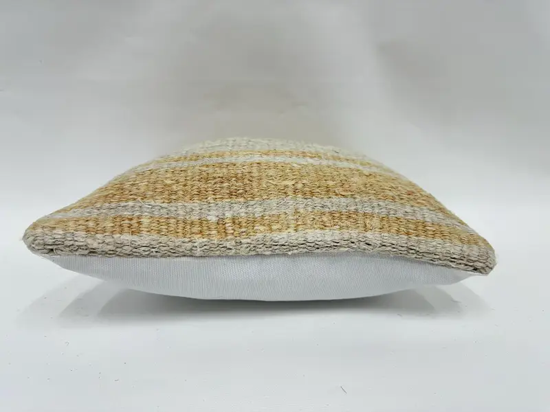 Vintage Kilim Throw Pillow, Interior Designer Pillow, 12x12 Beige Pillow Case, Vintage Pillow, Vintage Pillow Sham, Pillow Sham - 5