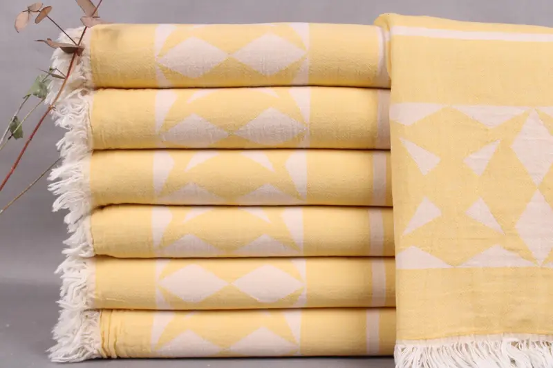 Personalized Wedding Gift Towel Yellow Compass Rose, 36x67 Inches