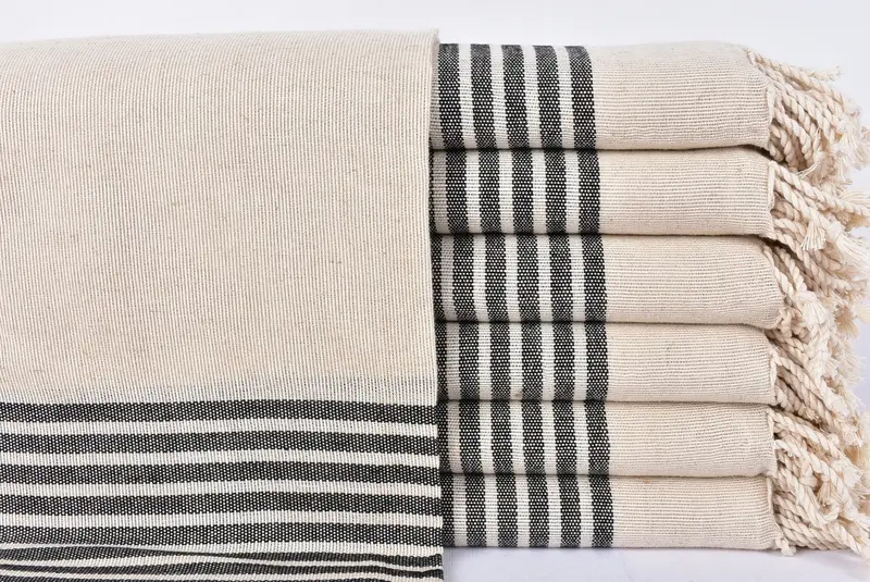Bridal Shower Favors, Valentines Day Gift Idea, Sand-free towel, Girls Weekend Getaways Ideas, 70x38 Linen Striped Towel, Personalized Towel - 1