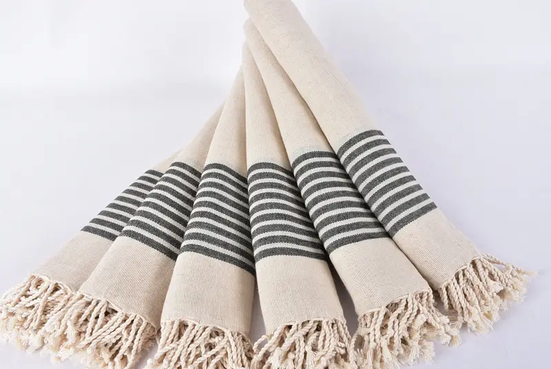 Bridal Shower Favors, Valentines Day Gift Idea, Sand-free towel, Girls Weekend Getaways Ideas, 70x38 Linen Striped Towel, Personalized Towel - 4