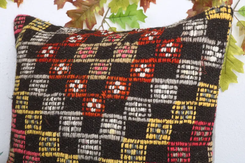 20x20 Yellow Pillow Sham, Turkish Pillow, Custom Pillow Case, Turkish Kilim Pillow, Turkish Rugs Cushion Cover, Kilim Cushion Sham, Cushion - 5
