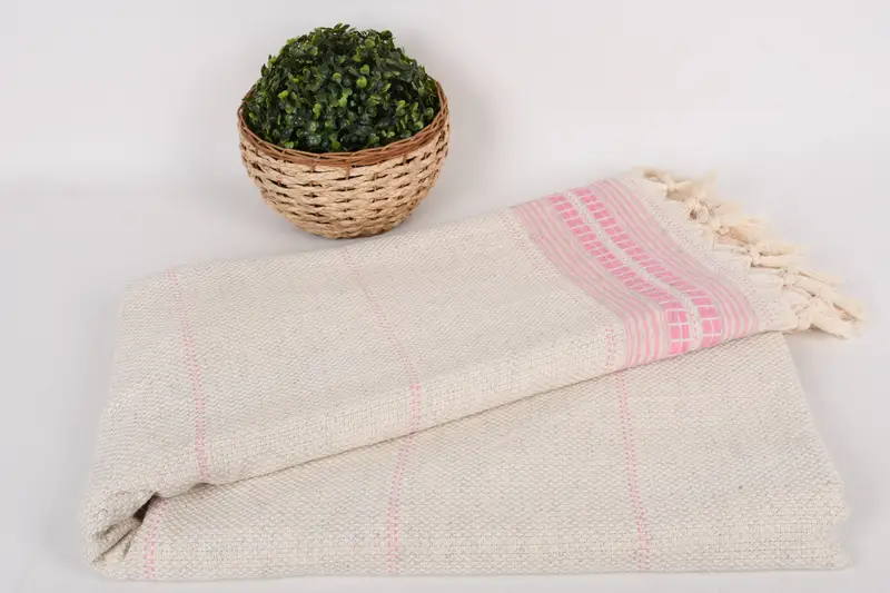 96x94 Linen Striped Towel, Throw Blanket Couch, Tablecloth, Home Decor Gifts, Wedding Anniversary Gift, Custom Blanket, Halloween Bachelorette Party - 5
