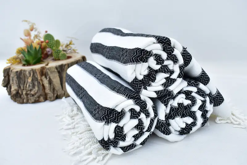 Fringed Turkish peshtemal beach towel USA, Bachelorette Gifts, Boyfriend Christmas Gift, Beach towel, Monogram Beach Towel, Spa Gift Towel - 7