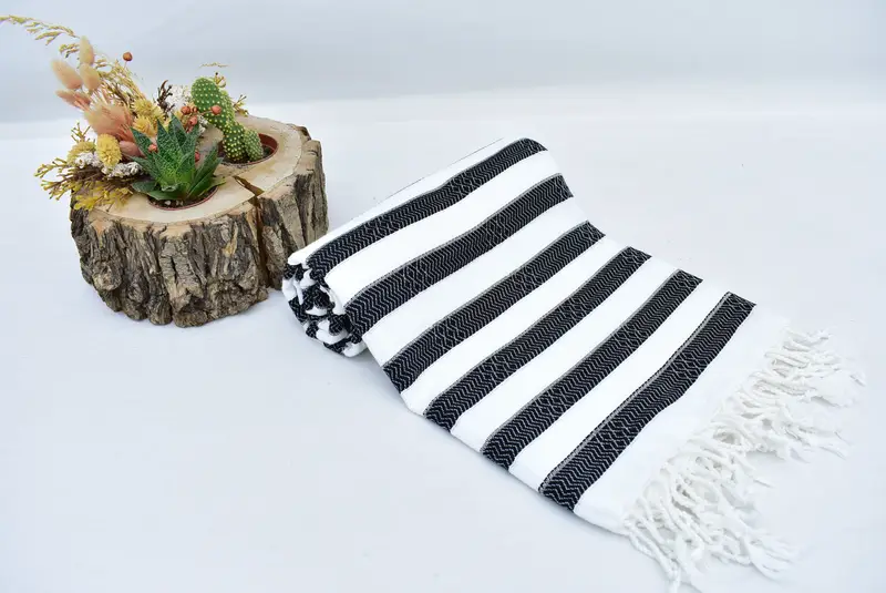 Fringed Turkish peshtemal beach towel USA, Bachelorette Gifts, Boyfriend Christmas Gift, Beach towel, Monogram Beach Towel, Spa Gift Towel - 6