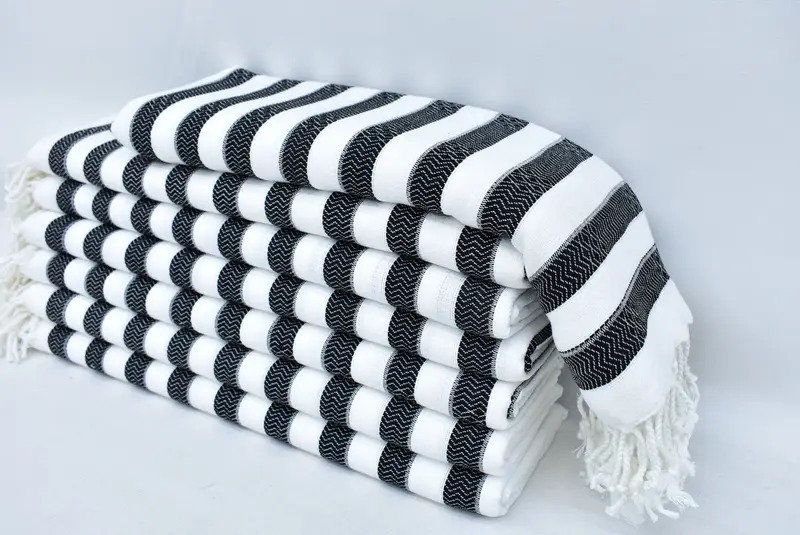 Fringed Turkish peshtemal beach towel USA, Bachelorette Gifts, Boyfriend Christmas Gift, Beach towel, Monogram Beach Towel, Spa Gift Towel - 2
