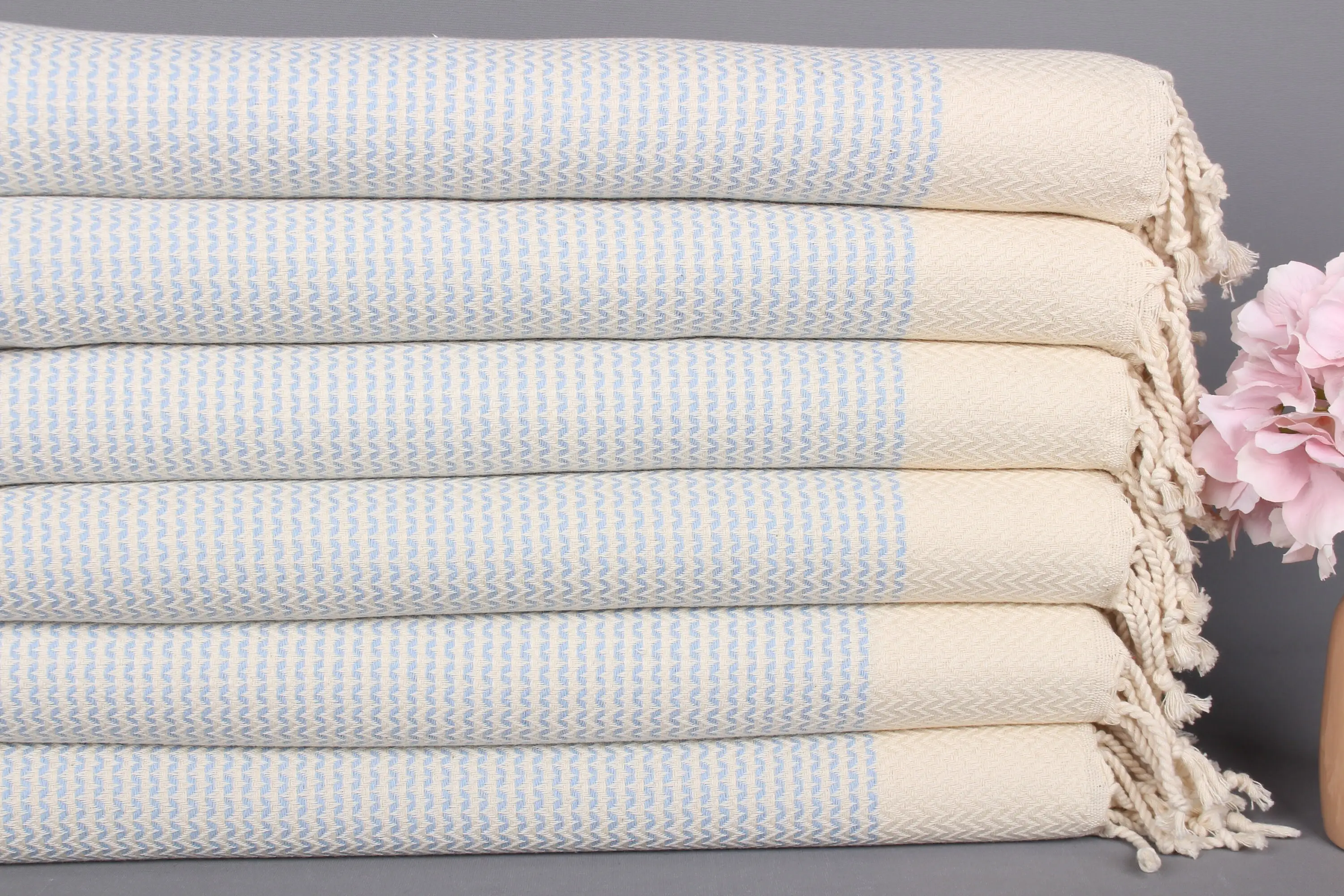 Diamond Hand Towel Personalized Cotton Baby Blue, 20x40 Inches - 1