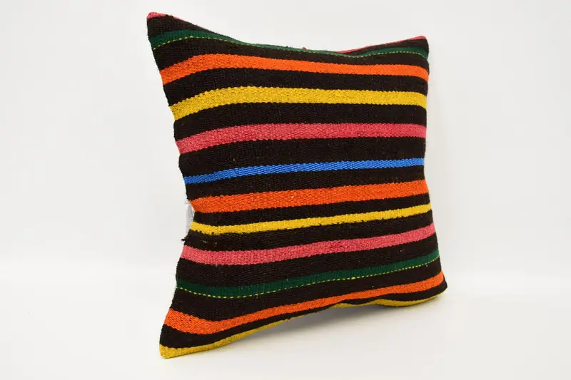 Interior Designer Pillow, Kilim Pillow, Decorative Throw Pillow Cover, Pillow Cover, Antique Pillows, 16x16 Brown Cushion Case - 3