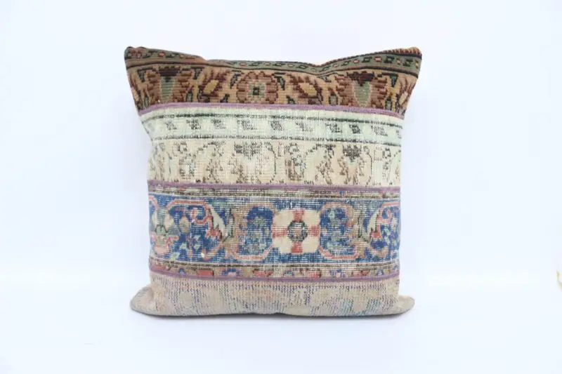 Pillow Sham, Throw Kilim Pillow, Luxury Cushion, Colorful Pillow, Pillow for Sofa, Ikat Cushion Case, Kilim Pillow Cover, 28x28 Blue Pillow Cover - 1