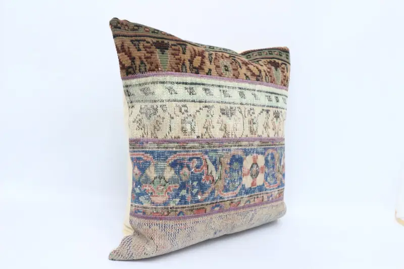 Pillow Sham, Throw Kilim Pillow, Luxury Cushion, Colorful Pillow, Pillow for Sofa, Ikat Cushion Case, Kilim Pillow Cover, 28x28 Blue Pillow Cover - 3