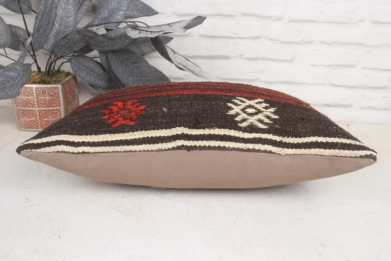 12x20 Brown Pillow Case, Pattern Throw Pillow, Pillow Sham, Pillow for Sofa, Kilim Pillow, Retro Throw Pillow Sham, Turkish Kilim Pillow - 5