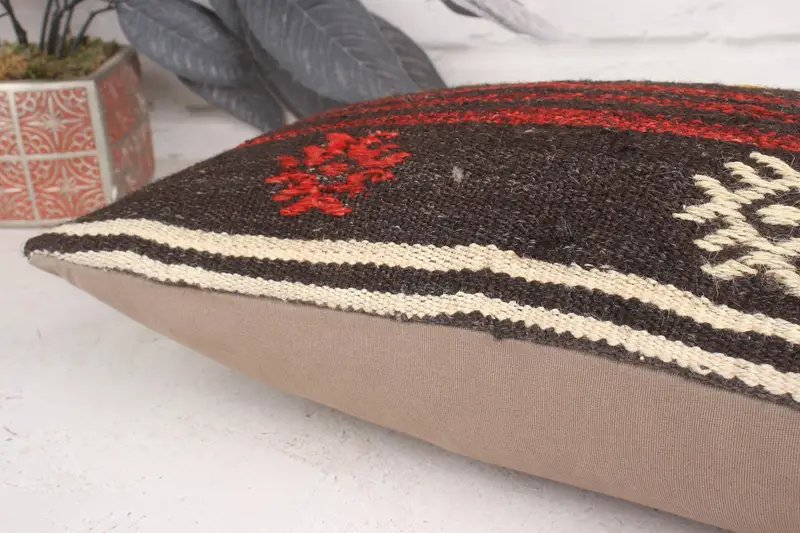 12x20 Brown Pillow Case, Pattern Throw Pillow, Pillow Sham, Pillow for Sofa, Kilim Pillow, Retro Throw Pillow Sham, Turkish Kilim Pillow - 7