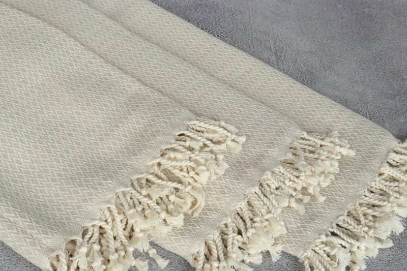 Embroidered Towel, Bachelor Party Gifts, Turkish beach towel with fringe, 70x40 Cotton Diamond Towel, Thin towel, Personalized Bridesmaid Gift - 5